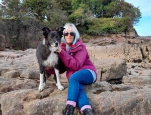 Quintor founder Jan with one of her collies